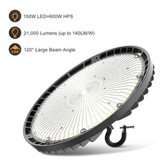 150W LED UFO High Bay Lights 3000K/4000K/5000K Adjustable Commercial Shop Lights