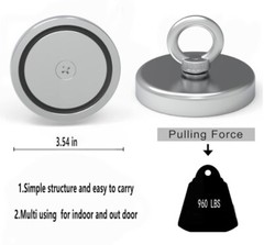 Large Fishing Magnets strong Neodymium super Rare Earth Magnet hooks 180-1380 Lb