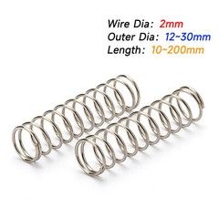 Wire Diameter 2.0mm Compression Spring 12-30mm Outer Dia. & 10/20-200mm Length
