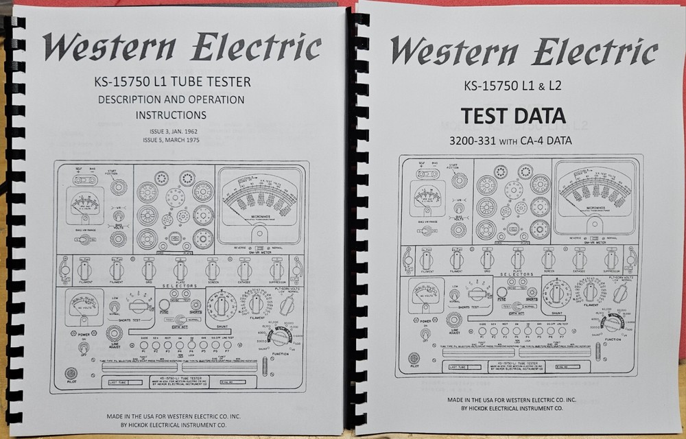 2 Manual Set, Western-Electric KS-15750-L1 w/clear Schematic, Calibration Instr