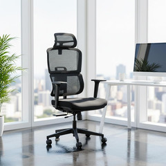 VIVO Ergonomic Mesh Office Chair with Lumbar Support, Adjustable Height, Black