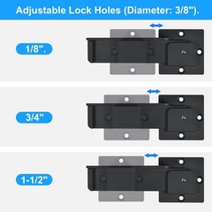 7.5″ Flip Gate Latch Lock with Padlock Hole, 4mm Heavy Duty Aluminum Alloy Ad…