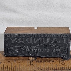 Vintage Laundry Advertising Letterpress Printing Block. Save Lots Of Time. T-185