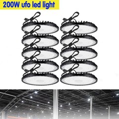 10 Pack 200W UFO Led High Bay Light Commercial Industrial Warehouse Shop Light