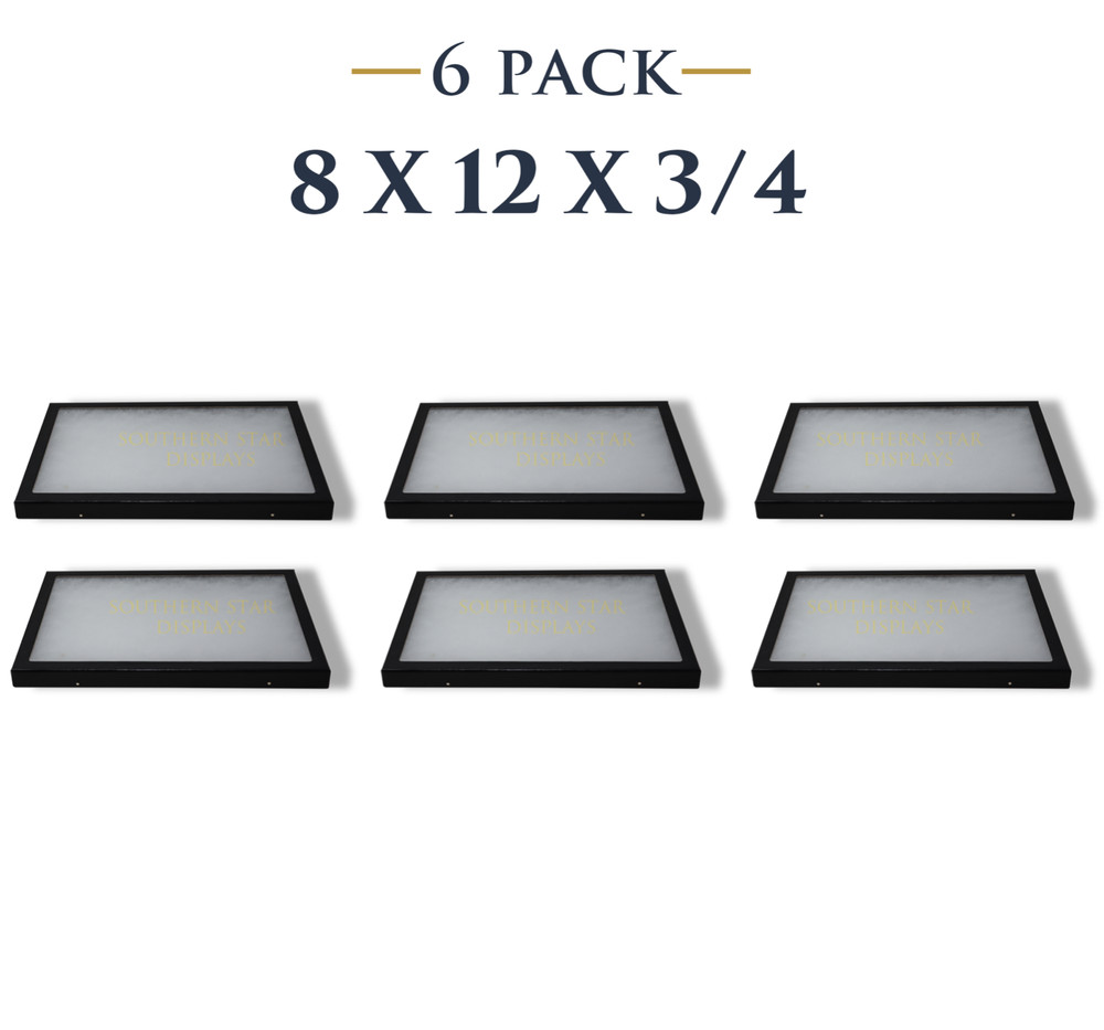 6 Pack of 8 x 12 x 3/4 Riker Display Cases Boxes for Collectibles Jewelry & More