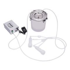5L Dual Head Sheep Goat Cow Milking Machine Vacuum Impulse 304 Steel Pump Milker