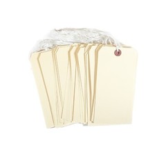 100 pcs 6 1/4″ x 3 1/8″ Size 8 Manila XL Large Pre-Strung Price Tags with String