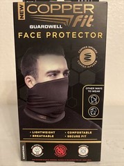 COPPER FIT FACE PROTECTOR ADULT UNISEX ONE SIZE FITS MOST CHARCOAL (BRAND NEW)