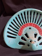 #7 CAST IRON Tractor Implement Seat WALTER A WOOD Hoosick Falls New York USA