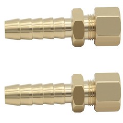 2PCS Compression Fitting 3/8″ Tube OD to 5/16″ Brass Hose Barb Transmission C…