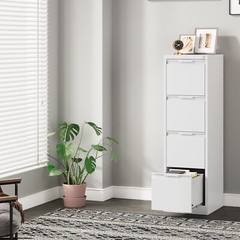 Metal 4 Drawer File Cabinet w/Lock Metal Vertical Filing Cabinet for Office Home