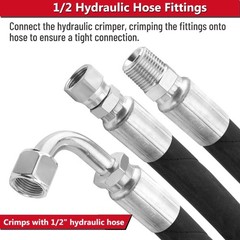 100 Feet 1/2″ HYDRAULIC HOSE WITH 24 FITTINGS TWO WIRE HOSE 40MPa / 5800 PSI NEW