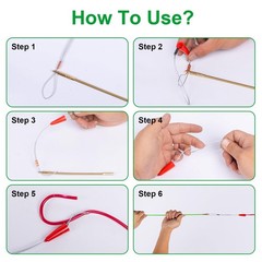 14FT Wire Fishing Tool Fish Tape Cable Rods, Bright Green Wire Puller with 5 …
