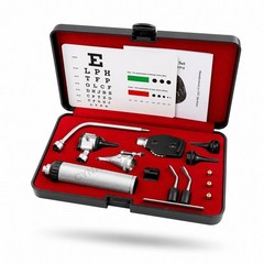 NEW ENT Opthalmoscope Ophthalmoscope Otoscope Nasal Diagnostic Set Kit + 3 BULB
