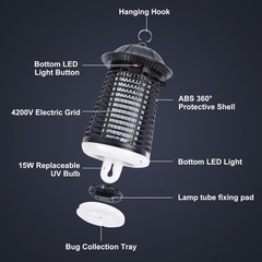 Mosquito Fly Bug Insect Zapper Killer Indoor Outdoor Electronic Light Trap Lamp