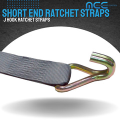 USA 3″ 4″ Ratchet Tie Down Short Fixed End Strap w/ J Hook for Flatbed Truck