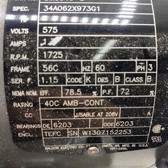 Baldor Reliance CM3546-5 Industrial Electric Motor 1-HP 1725 RPM 575 Volts ✅