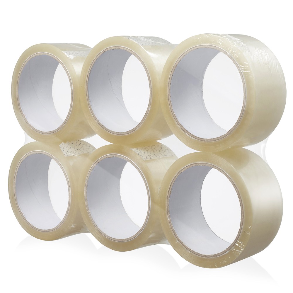 6 Rolls Heavy-Duty Clear Shipping Packing Moving Tape – 2.7 mil 2″ x 60 yards