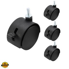 4pcs 2 Inch Swivel Caster Wheels, with Brake, Heavy Duty Casters, Black Nylon…