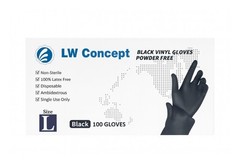 Black Vinyl Gloves Disposable Powder-Free Latex-Free Food Safe 100 Count