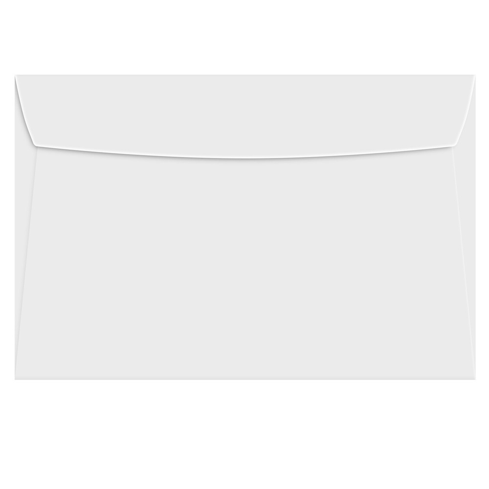 6 x 9 White Booklet Envelopes, 28w(105gsm), Gummed Seal, 100 per Pack