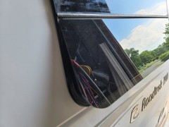 Bottom rear Side Glass Plexiglass Smoke Color Roadtrek 190p Read Description