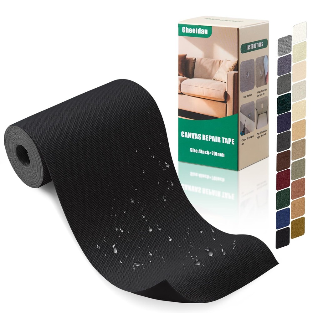 Gheeidau Canvas Repair Tape 4×70 Inch Waterproof Self-Adhesive Fabric Repair Pat