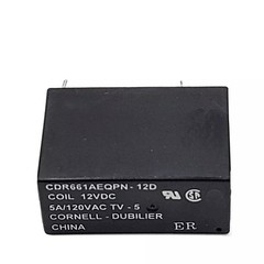 CDE 12V DC 5Amp 120VAC TV-5 Relay DPST 4-pin 29mm x 20mm (1.15″ x .80″)