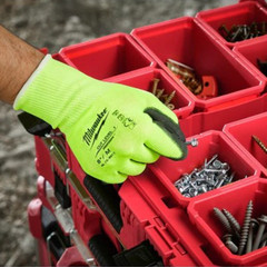 New Milwaukee Work Glove High Visibility Cut Level 1 Polyurethane Dipped 12 Pair