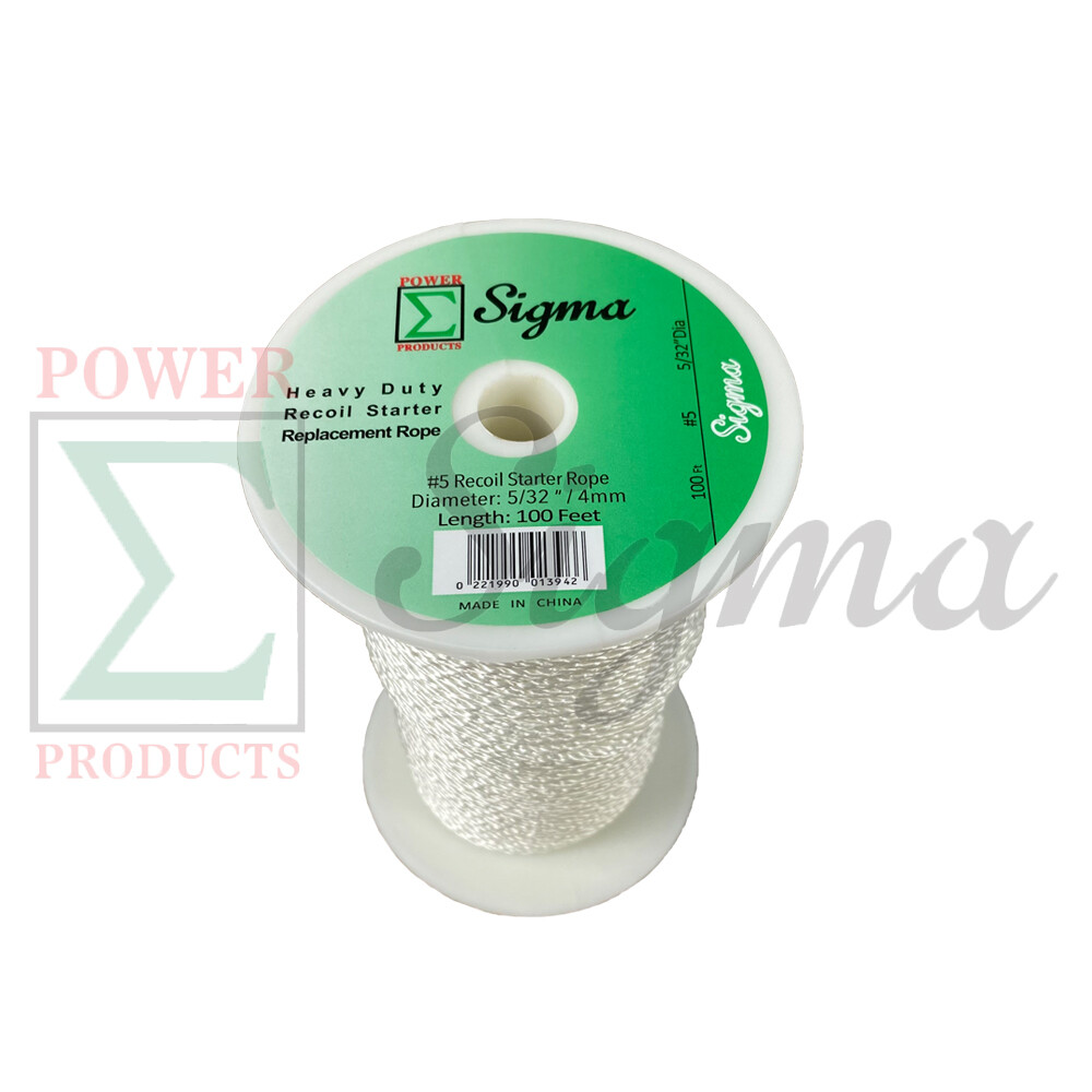 Sigma 5/32″ Dia. (4mm) X 100′ FT Premium Heavy Duty Nylon Recoil Starter Rope #5
