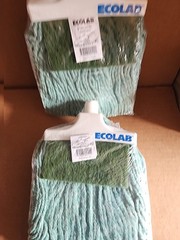 New Lot of 2 Ecolab Mop Heads Cut End Green 90060928 Ships FREE