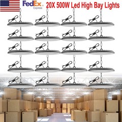 20Pcs 500W UFO Led High Bay Light Commercial Industrial Warehouse Garage Light