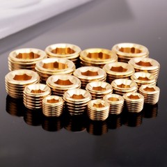 20pcs 1/8″ 1/4″ 3/8″ 1/2″ NPT Brass Hex Countersunk Plugs Socket Pipe Fittings