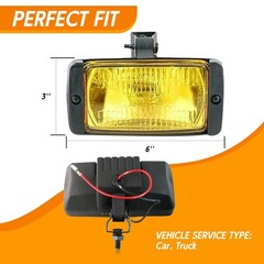 Ylt Auto A Pair Of 3 6 Front Bumper Universal Fog Light Yellow Glass Lens 12V