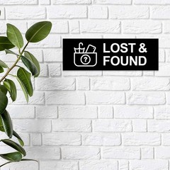 Basic Lost And Found Sign Medium Black Wall Door Plaque Business Office