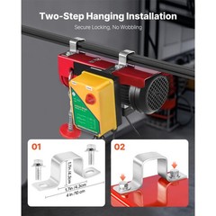 VEVOR Electric Hoist 110V Electric Winch 1320lbs with Wireless Remote Control