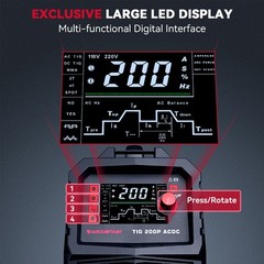 ARCCAPTAIN 7 in 1 TIG Welder 200A AC/DC Aluminum TIG Welder with Pulse 110V/220V