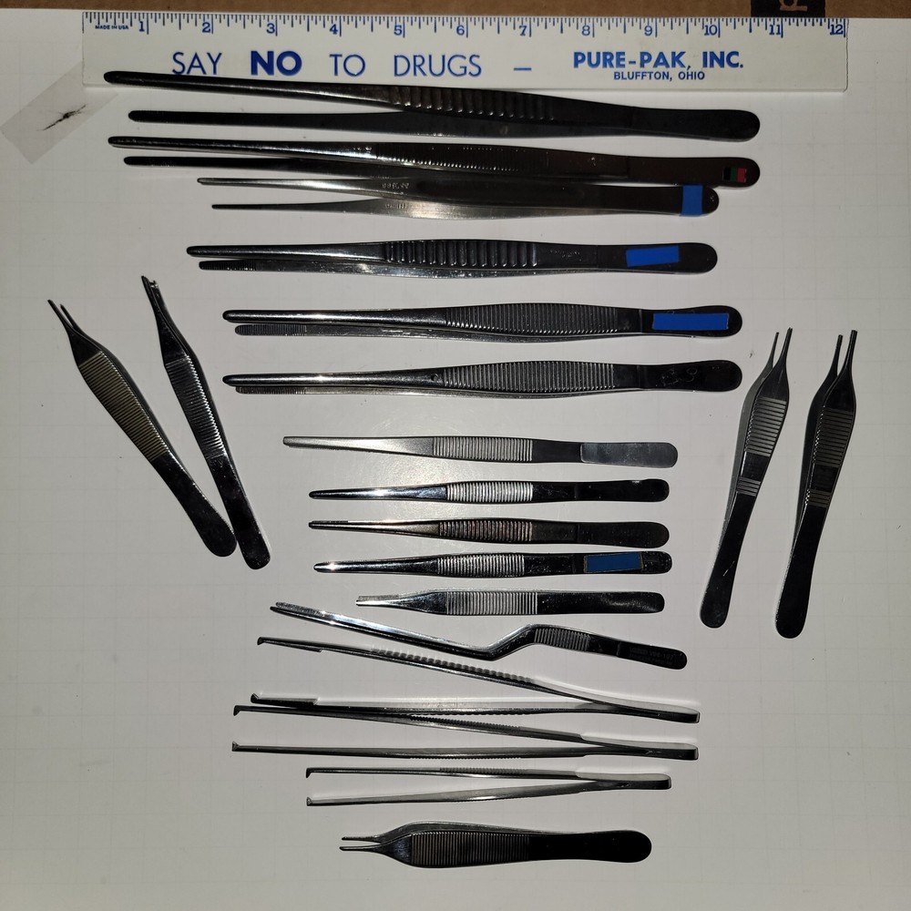 Lot Sale of 20 Surgical Tweezers / Forceps -various Sizes