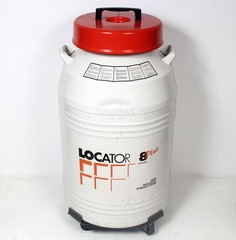 Thermolyne Locator 8-Plus LN2 Cryogenic Nitrogen Storage Dewar + Racks & Boxes