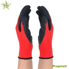 12 Pairs Pack Crinkle Latex Rubber Hand Coated Safety Work Gloves (M-Size)