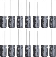 220uF 16V 6x12mm Electrolytic Capacitor 220 UF MFD 16 Volt 0.24×0.47in Aluminum
