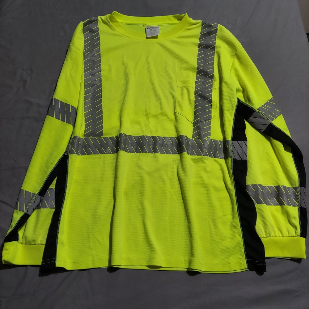 ML KISHIGO High Visibility Vest Size XL Reflective Lime Green