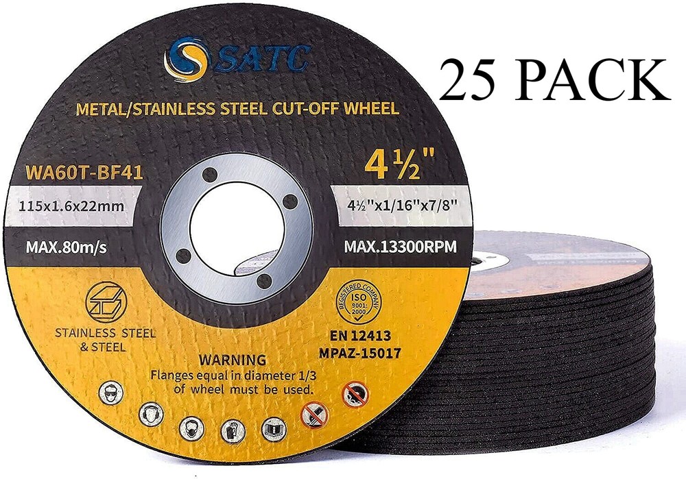 25PCS 4.5” x 1/16” x 7/8” Cut-off Wheels 115*1.6*22mm Cutting Disc T41 For Metal