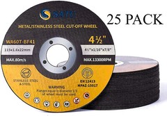 25PCS 4.5” x 1/16” x 7/8” Cut-off Wheels 115*1.6*22mm Cutting Disc T41 For Metal