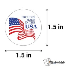 Proudly Made in The USA with American Flag, 1 Roll, the Usa