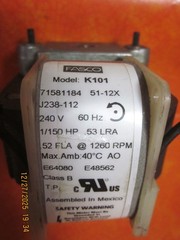 FASCO K101 240V – 1/150HP – 1260RPM – New