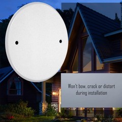 5 Inch Round Blank Cover Plate – White Metallic Metal Box Mount Decorator Style