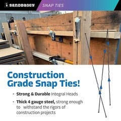 Sandbaggy 14″ x 8 ¼” Standard Snap Ties For Concrete Forms (Long End)