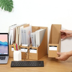 Foldable Desk File Holder Organizer Sturdy Cardboard Magazine Storage Box Docume
