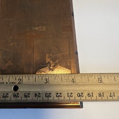 1896 Antique Copper Letterpress Printer Printing Wood Block Methodist Western PA